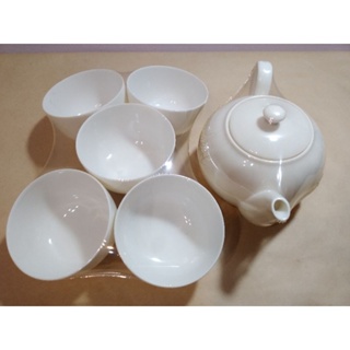 L) 白色 ㄧ壺五杯茶具組