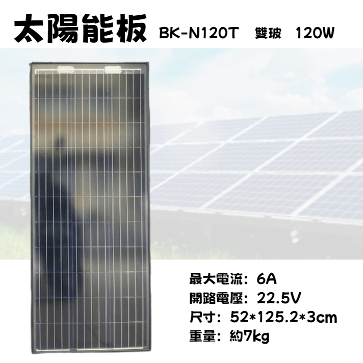 ⚡在戶外跌倒⚡ 全新 太陽能板 120W 雙玻 酷炫黑 120瓦 全新剛到貨 2023年 發電效率提升