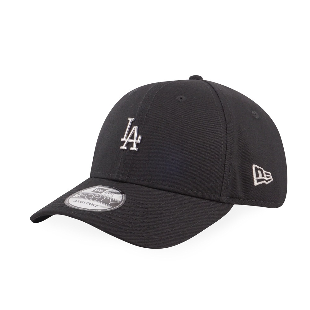 NEW ERA 940 9FORTY 金屬銀 迷你logo 洛杉磯道奇 MLB 棒球帽 黑 NE13090113