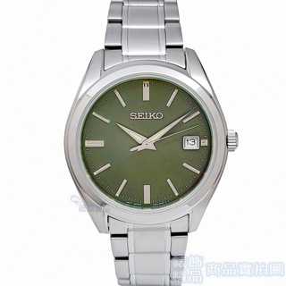 SEIKO 精工 SUR527P1手錶 日期 墨綠面 藍寶石水晶鏡面 鋼帶 男錶【錶飾精品】