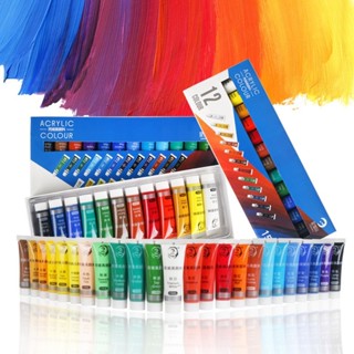 現貨夏加爾-手繪15ml丙烯顏料套裝12色/24色-彩繪防水顏料繪畫塗鴉丙烯顏料套裝