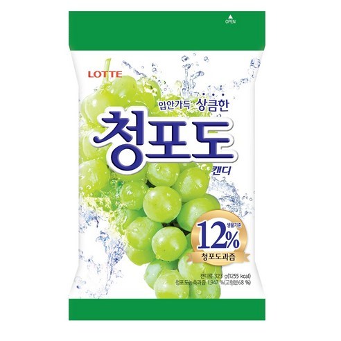 現貨🔥韓國Lotte 樂天 白葡萄果汁糖 青葡萄糖 153g 韓國零食 韓國糖果 葡萄糖果 大包裝