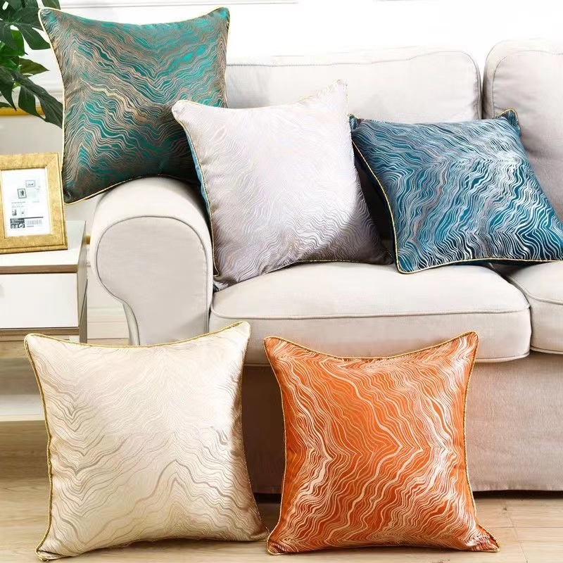 熱賣45×45 55×55 歐式緞面造型抱枕套 客廳裝飾沙發靠墊 辦公汽車腰枕 臥室枕頭套
