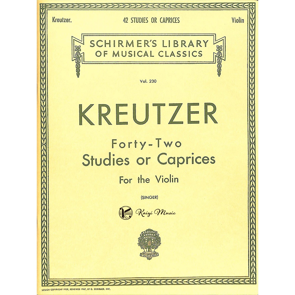【凱翊︱HL】克羅采 小提琴42首練習曲與隨想曲KREUTZER 42 STUDIES CAPRICES 國中組指定曲