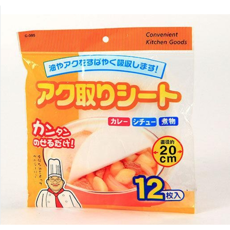 日本廚房小工具吸油紙食品吸油紙煲湯吸油紙（12枚裝）29元,清倉價12元