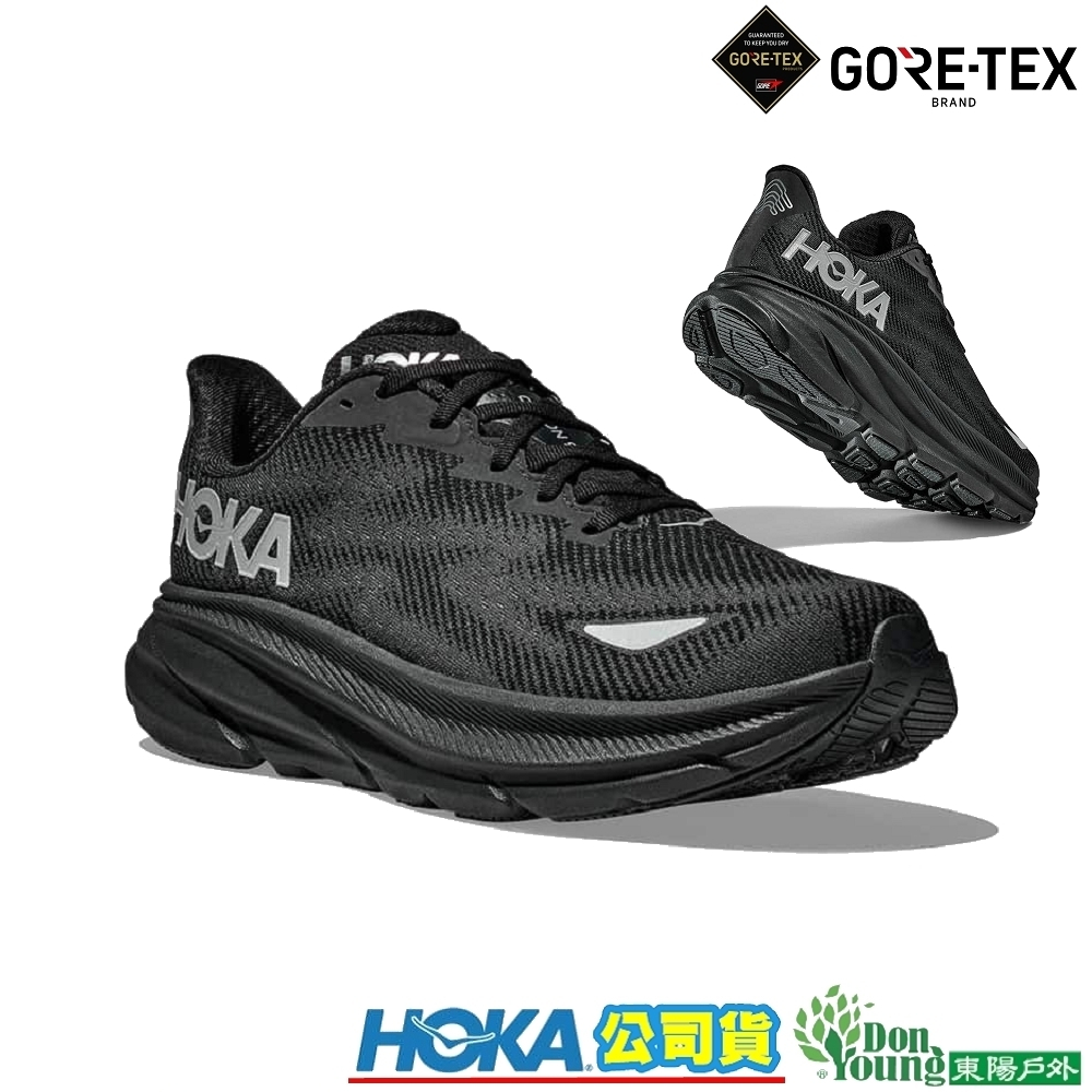 【HOKA 】HO1141470BBLC 男款 Clifton 9 GTX 防水透氣路跑鞋 黑