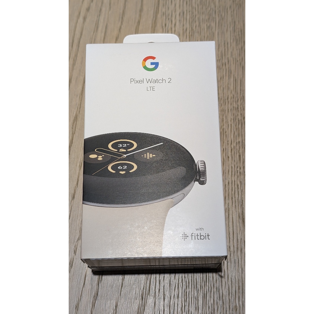 Google Pixel Watch 2，金屬銀鋁製錶殼/陶瓷米運動錶帶，LTE版(全新未拆封)