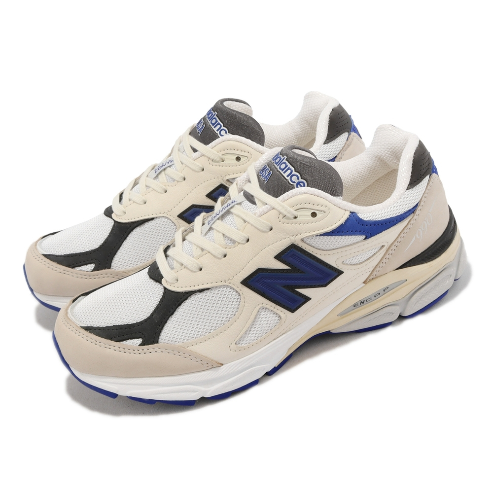 S.G New Balance 990v3 M990WB3 米白 藍 /女 麂皮 復古 休閒 運動 慢跑鞋