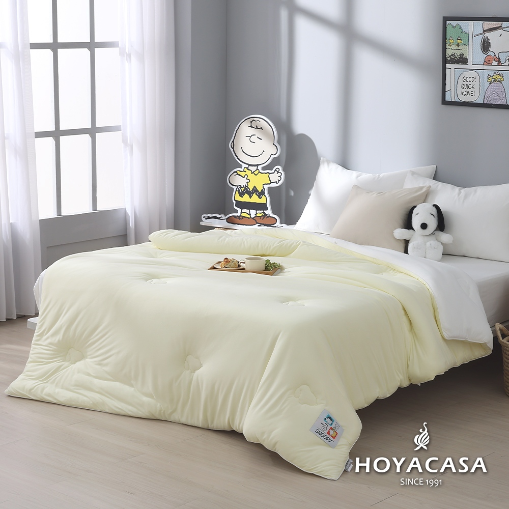 【HOYACASA x 史努比聯名系列】韓式懶綿綿抱抱冬被 - 奶油黃(180x210cm) 預購11/13出貨