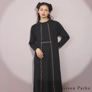 Green Parks 雙色波浪車縫拼接針織連身洋裝(6P34L2H0100)
