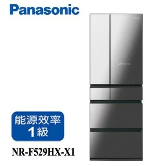 【Panasonic國際牌】NR-F529HX-X1 520L 日製六門變頻玻璃冰箱(無框玻璃) 鑽石黑