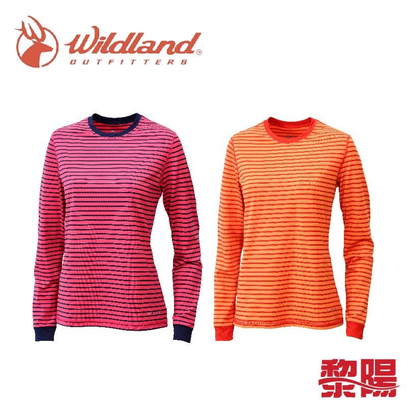 Wildland 荒野 女遠紅外線條紋保暖衣 中層衣/吸濕快乾/保暖/透氣/彈性 01W12657