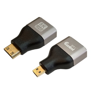 易控王 Micro HDMI Mini HDMI公轉HDMI母 轉接頭 鋁合金外殼(40-710) 40-710-02