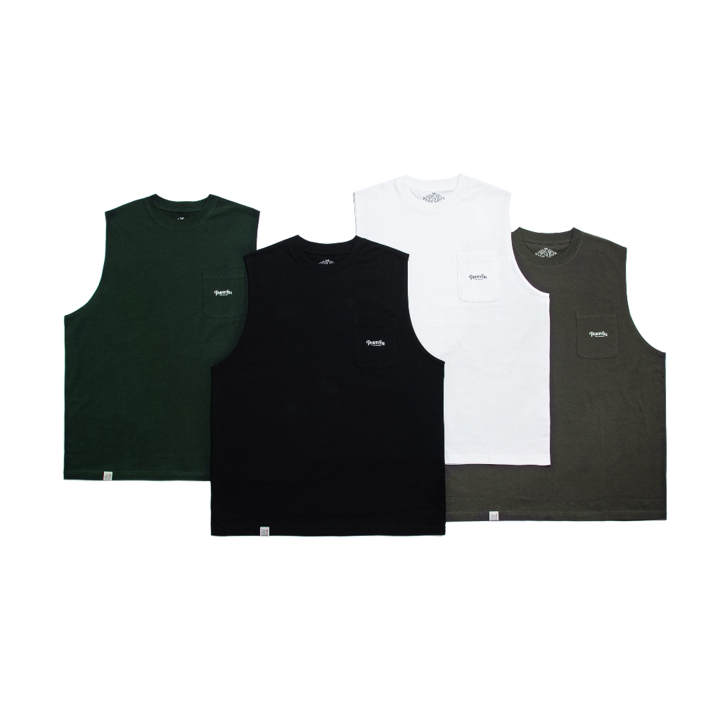 《ZEROCK》PERSEVERE LOGO POCKET SLEEVELESS T-SHIRT 口袋寬肩背心