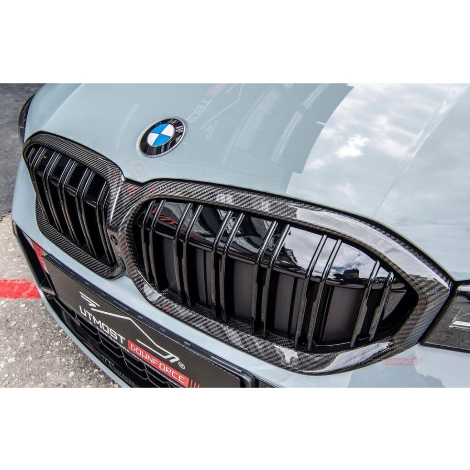 【現貨｜乾碳｜保固2年】BMW G20 G21 Lci 升級 雙槓款 乾式碳纖維 鼻頭 水箱罩 卡夢 330 340