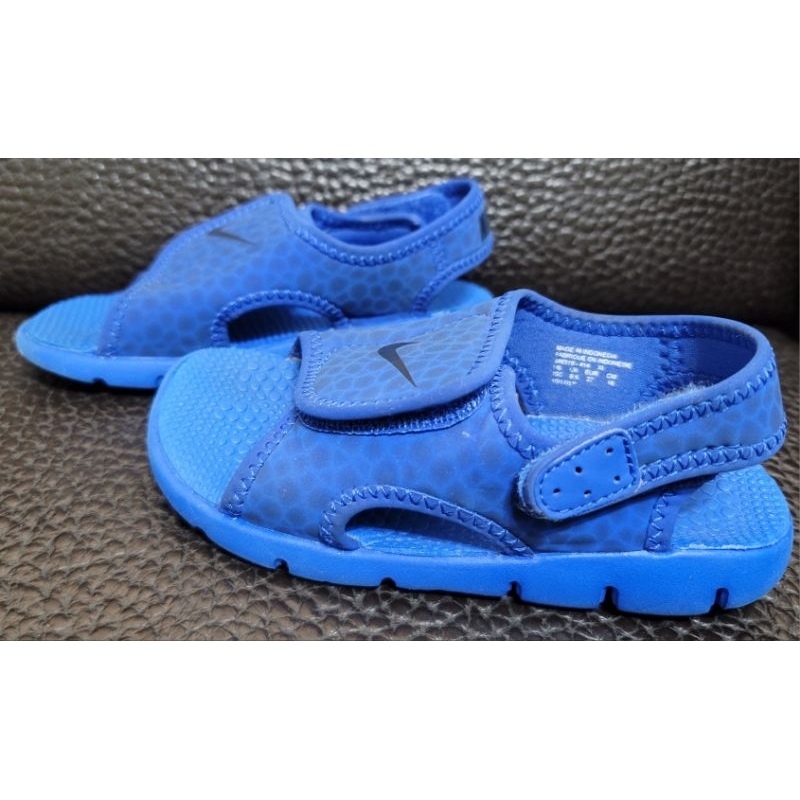 日本購入 耐吉 NIKE 藍 迷彩 潮流 涼鞋 男女童 US 10C ／ UK 9.5 ／ EUR 27 ／ CM 16
