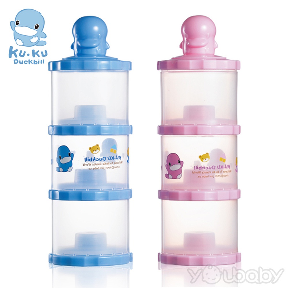 酷咕鴨 KUKU 獨立式副食品奶粉罐加大容量 ( 藍色 / 粉色 ) / 奶粉分裝罐 好攜帶