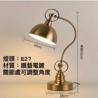 【雨果燈飾】【臺灣現貨】【含稅附發票】美式復古裝飾燈 古銅桌燈 書房燈 檯燈 護眼臺燈 閱讀燈具 臥室燈 床頭燈 臺燈