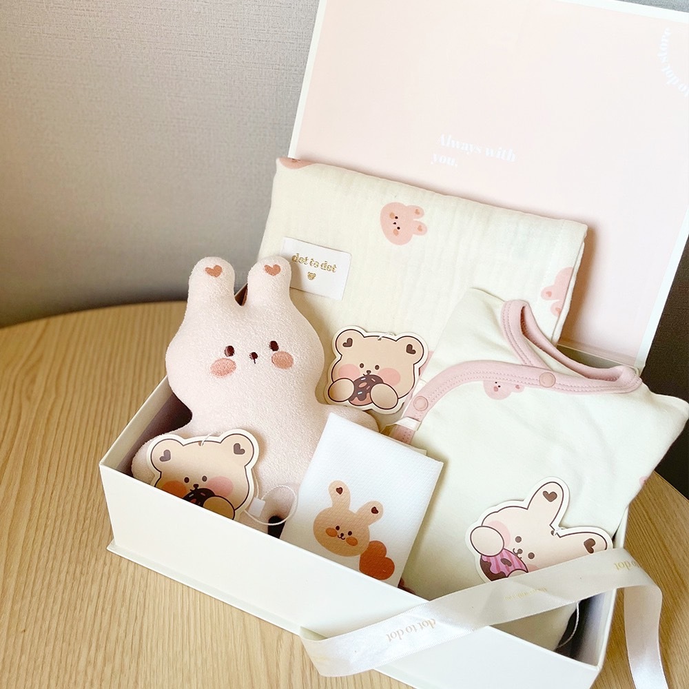 【𝐅𝐨𝐮𝐫 𝐂】現貨 ♡ 韓國 DTD 兔兔新生兒禮盒 彌月禮盒 5件組