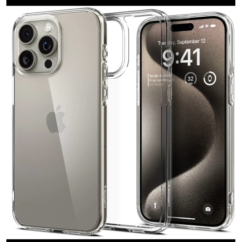 Spigen iPhone 15 Pro Max Ultra Hybrid防摔殼（二手）送閃魔保護貼半滿版全新1片