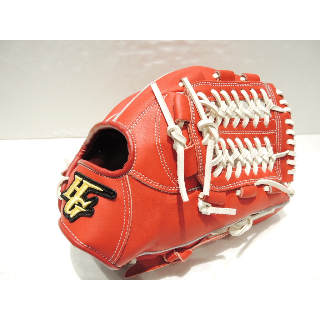 日本品牌 Hi-Gold (HG) 入門款 高級牛皮 棒壘球手套 野手手套 密網檔 紅色 附贈手套袋