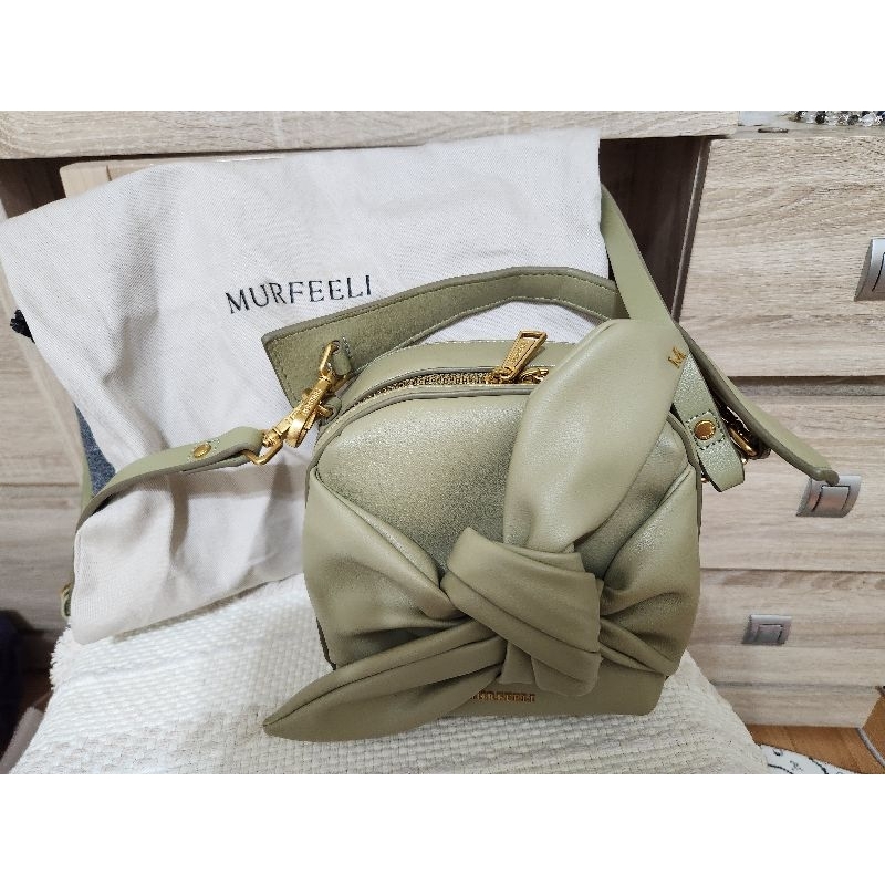 Murfeeli 李焰 綠 紐結包 小方包 手提包 肩背包 斜背包