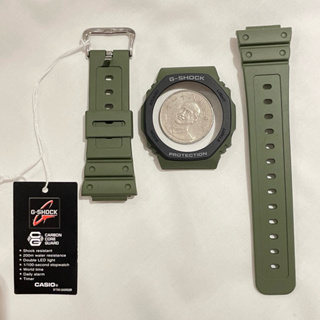CASIO卡西歐正品橡膠錶帶錶殼 迷彩軍綠套裝G-shock protection 表殼錶帶@c741#