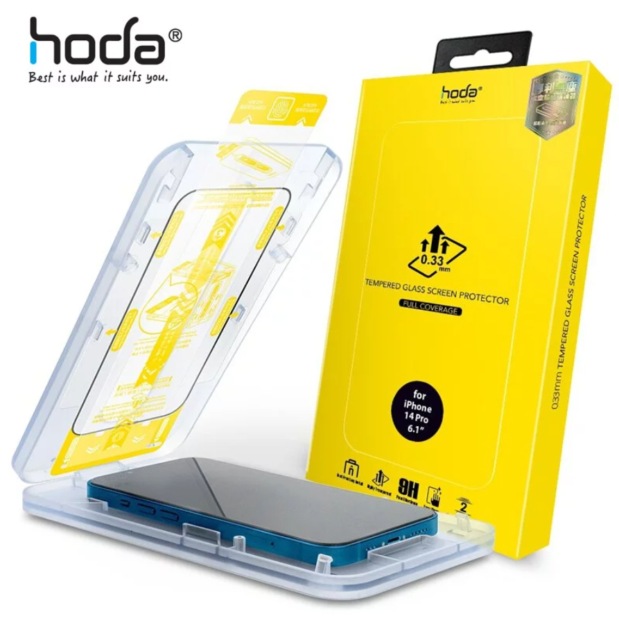 HODA iPhone 15 14 13 12 Pro Max Mini 0.33mm 亮面玻璃保護貼