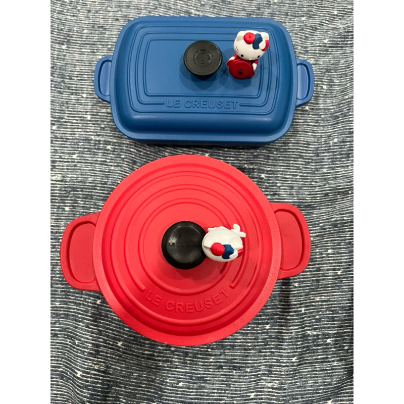 全新 LE CREUSET FOR HELLO KITTY 鑄鐵鍋造型餐具2入