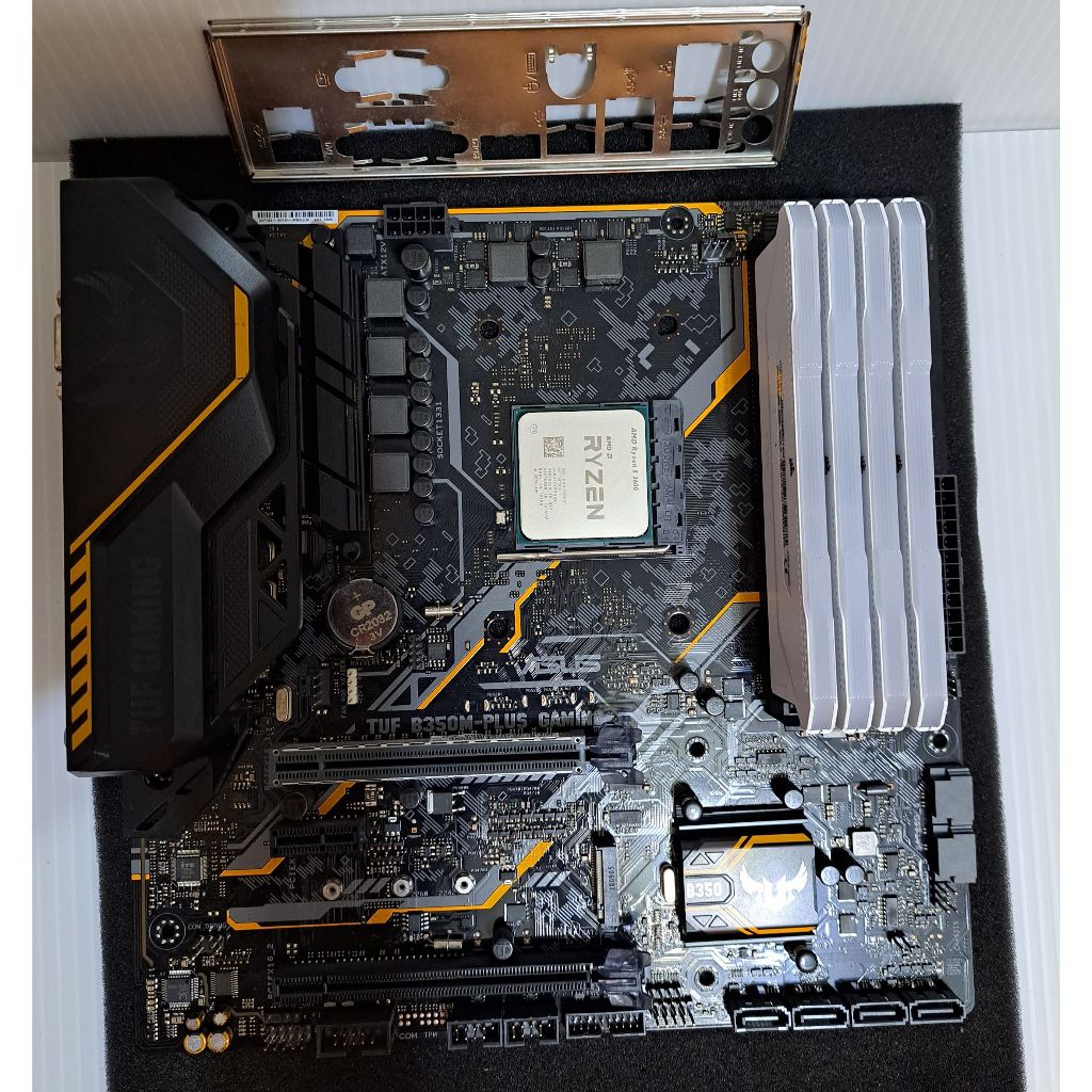 ASUS TUF B350M-PLUS GAMING AM4 有擋板