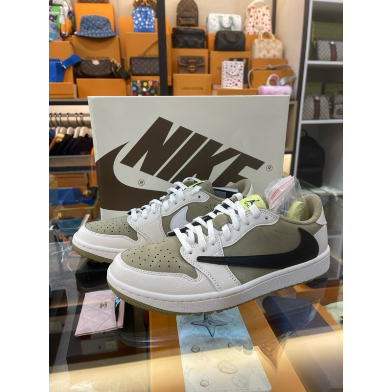 鹿晉歐美精品🦌 Nike Travis Scott x Air Jordan 1 GOLF 淺棕 高爾夫 倒鉤 運動鞋