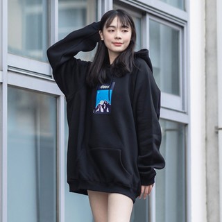 【QUEST】現貨 QUEST MOUNTAIN HOODIE 山脈 圖案 帽T Outdoor 戶外 黑色