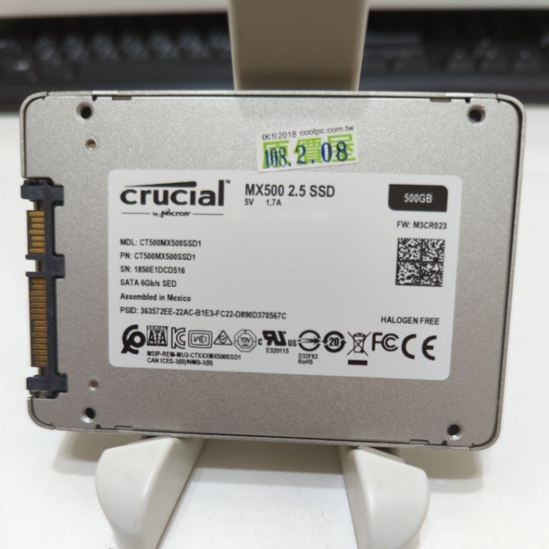 美光 Micron Crucial MX500 SSD 5.5吋 SATA 二手 500G
