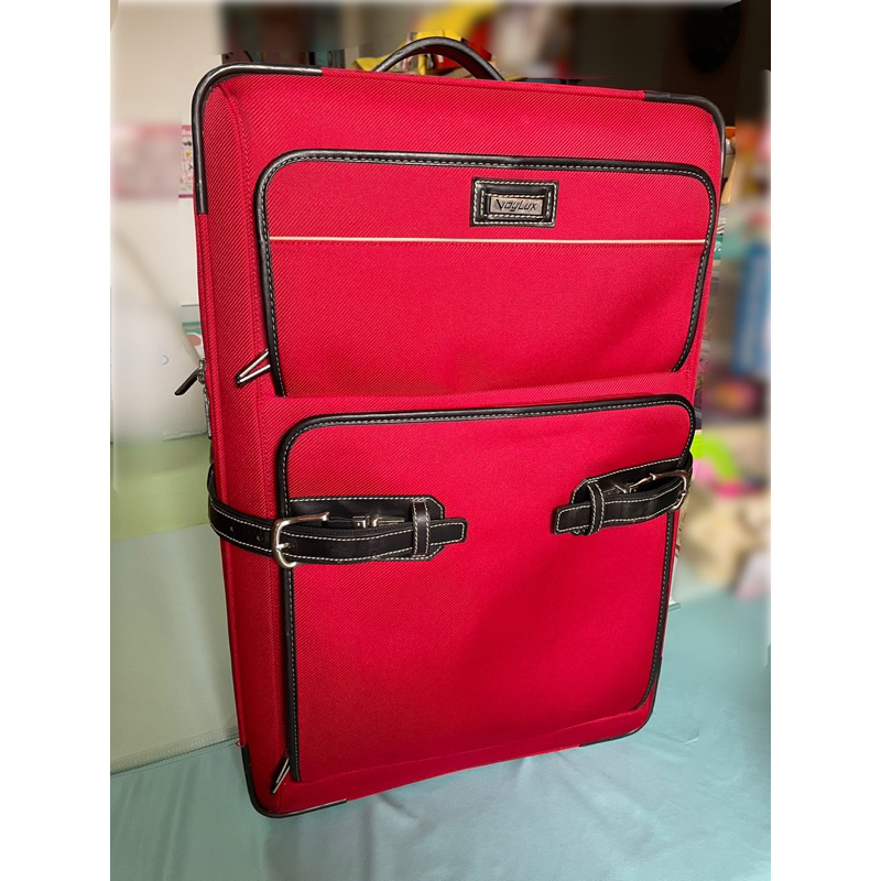 二手 現貨 VoyLux 伯勒仕 復古都會系列 24吋 收折專利摺疊 行李箱 紅色