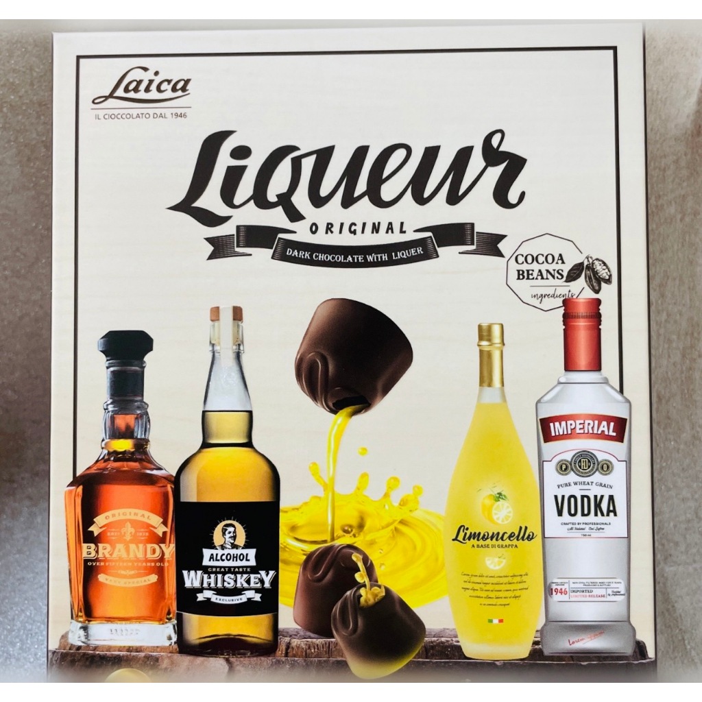 【義大利】 萊卡Laica綜合酒心巧克力，一盒六顆裝，風靡全球的皇家酒心巧克力品牌