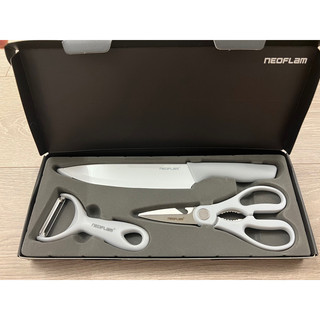 現貨新品 neoflam不銹鋼刀具3件組(主廚刀+剪刀+刨刀) 切菜刀 廚房刀具組 料理簡刀 料理餐具組