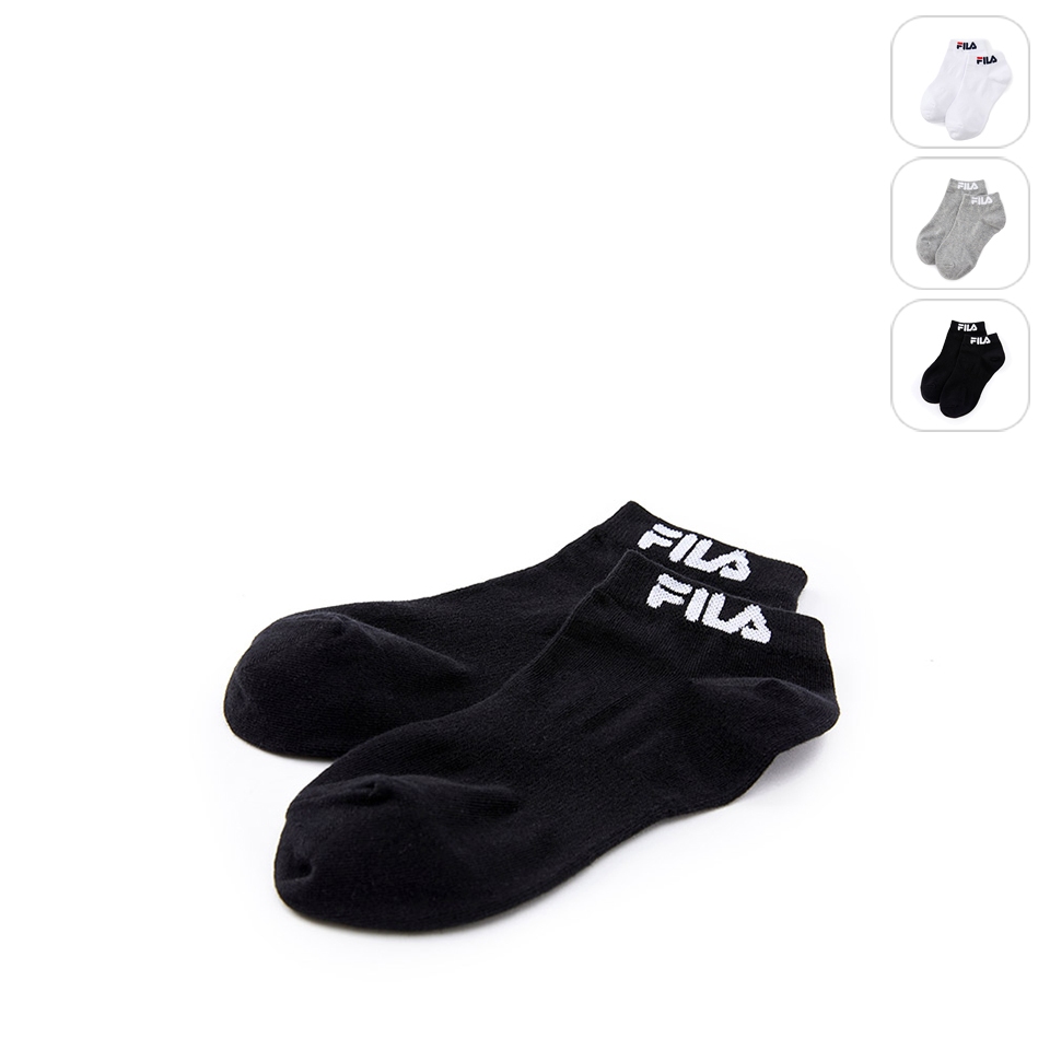 【FILA】基本款棉質踝襪-黑 SCX-1000-BK