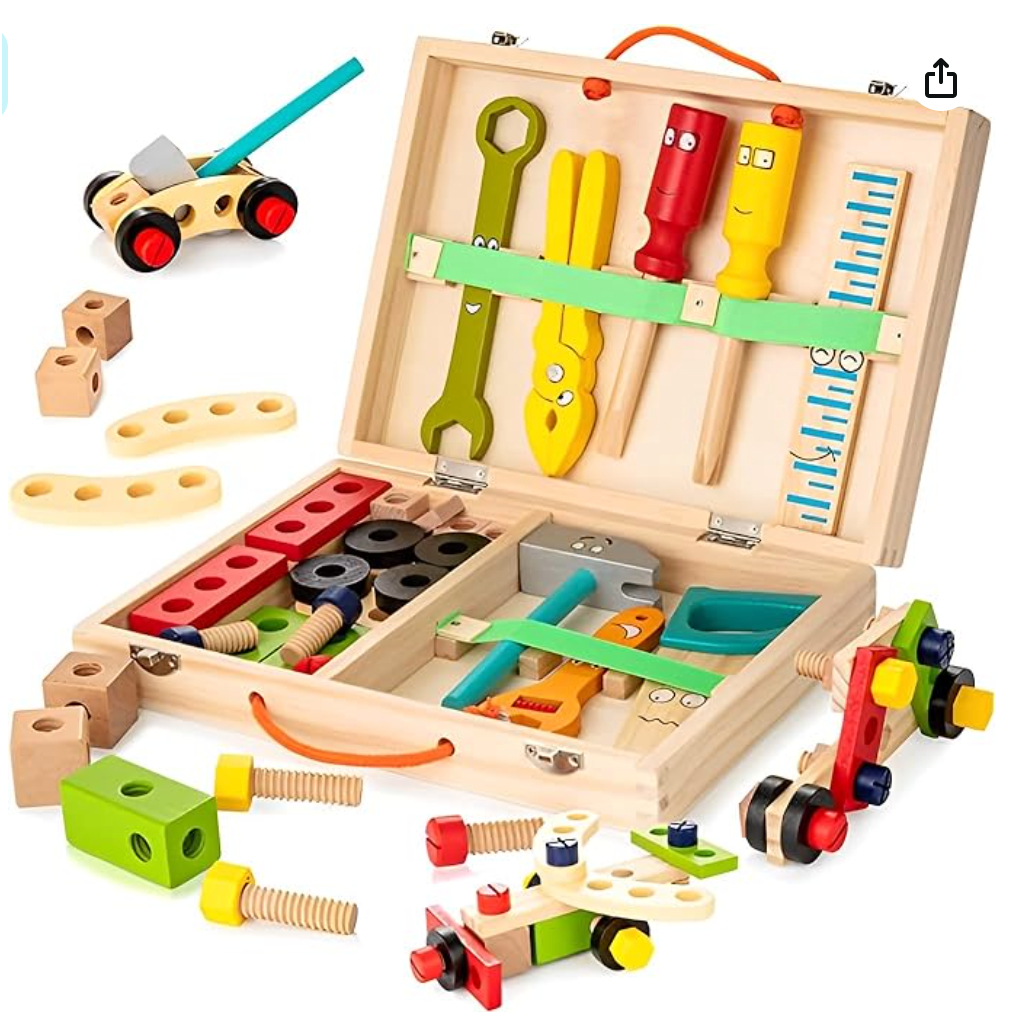 日本AcrossRainbow 木製組裝DIY工具箱 益智玩具