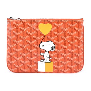 GOYARD 日本限定SNOOPY系列SENAT 史奴比手拿包-小/橘｜100%原廠真品｜JS Maxx官方旗艦館