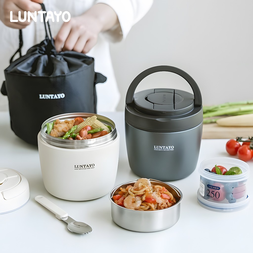 （台灣現貨）保溫飯盒【日本Luntayoい】不鏽鋼保溫便當盒飯盒1000ml