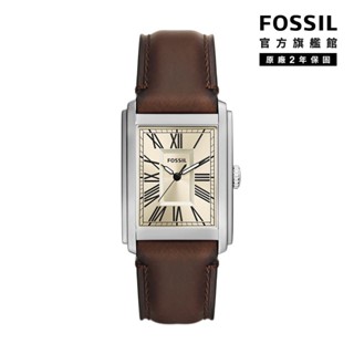 【FOSSIL 官方旗艦館】Carraway 復古尊爵羅馬數字手錶 棕色真皮錶帶 30MM FS6012