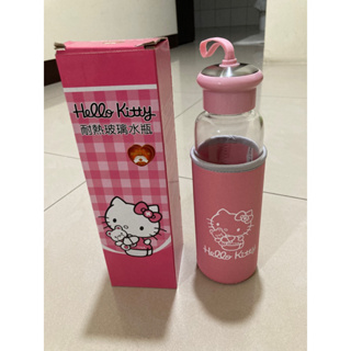 Hello Kitty凱蒂貓 耐熱玻璃水瓶 全新品 含保護套