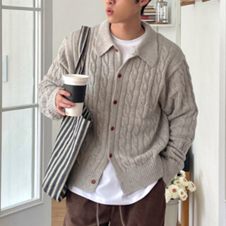 【Metanoia】🇰🇷韓製 50%羊毛翻領麻花復古針織衫