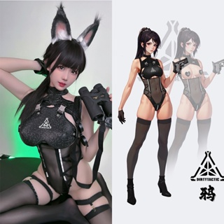 日系性感戰術賽博風彈力開胸連身衣/軍宅娘武裝JK/cosplay/S~L*代購得體社,請先問再標Xmypgj