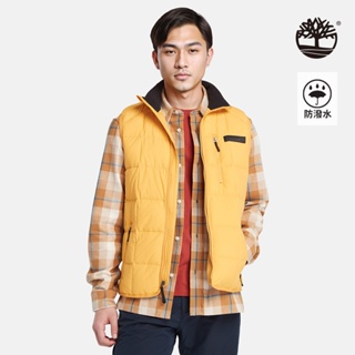 Timberland 男款亮黃色防潑水可收納背心|A2N41723