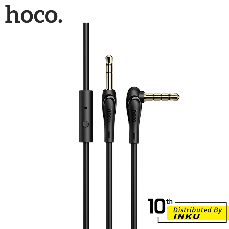 Hoco UPA15 3.5mm 彎頭 帶麥克風 音頻線 AUX 車用 音源線 公對公 耳機線 1m