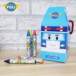 現貨~POLI波力蠟筆盒 8色大豆蠟筆 附著色紙 韓國正版授權公司貨