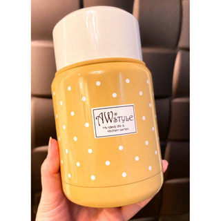 全新AWSTYLE可愛圓點真空斷熱燜燒罐 350ML#悶燒罐 350ml(304不鏽鋼) #悶燒壺#兩層雙層燜燒壺
