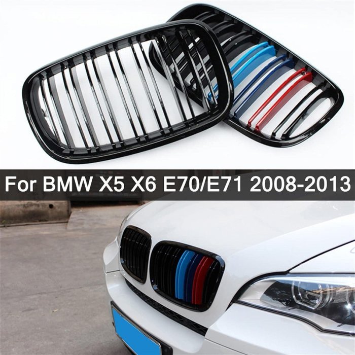 [台灣現貨] BMW X6 E71 雙杠亮黑 M版三色 水箱罩/鼻頭 鋼琴烤漆 2008~2014年