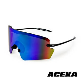 【ACEKA】SONIC系列 無框曲面運動風鏡(藍綠幻彩) 運動眼鏡 太陽眼鏡 墨鏡 抗UV400